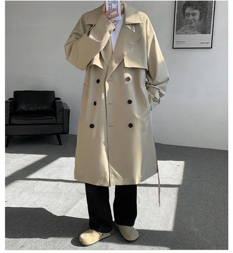 2025 Autumn Long Style Versatile Casual Korean Coat Mens Fashion Trench Coat Men's Casual Windbreakers Male Good Quality Jackets