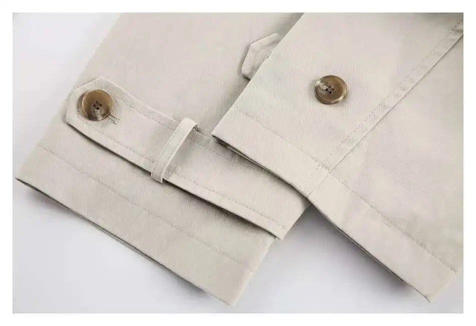 PFNW Korean Casual Temperament British Style Vintage Loose Lapel Trench Spring 2025 New Beige Medium-length Coats Tide 28W5983