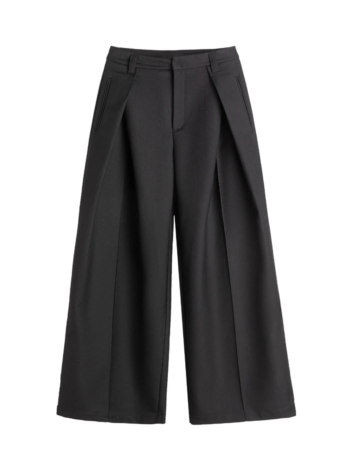 Mauroicardi Spring Autumn Cool Long Black Baggy Wide Leg Pants for Mens Elegant Chic Loose Casual Luxury Designer Clothes 2025