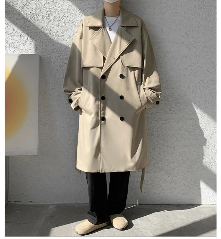 2025 Autumn Long Style Versatile Casual Korean Coat Mens Fashion Trench Coat Men's Casual Windbreakers Male Good Quality Jackets