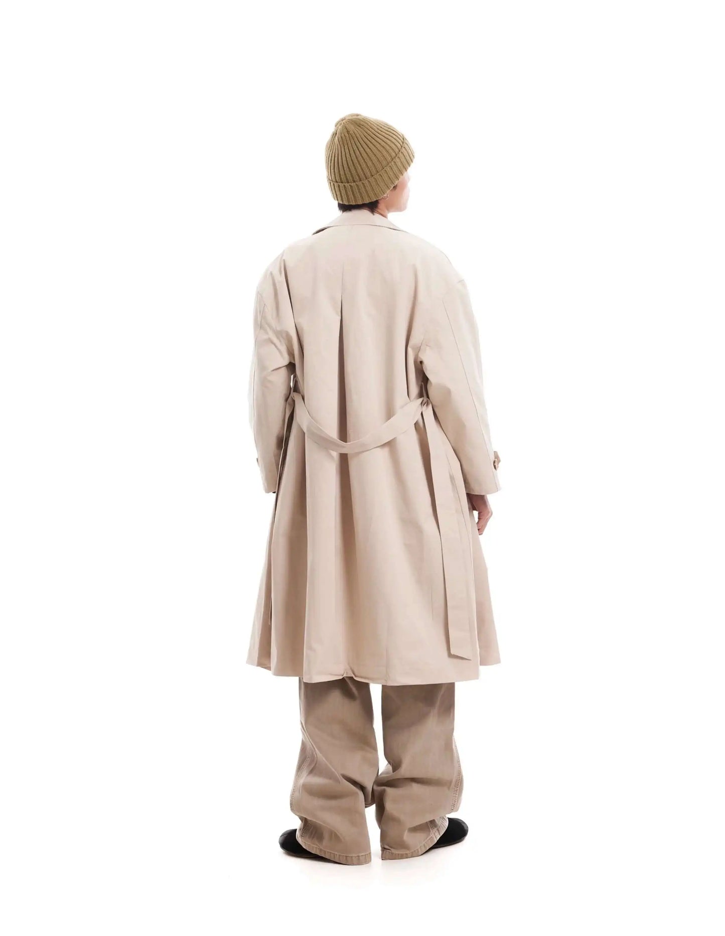 PFNW Korean Casual Temperament British Style Vintage Loose Lapel Trench Spring 2025 New Beige Medium-length Coats Tide 28W5983