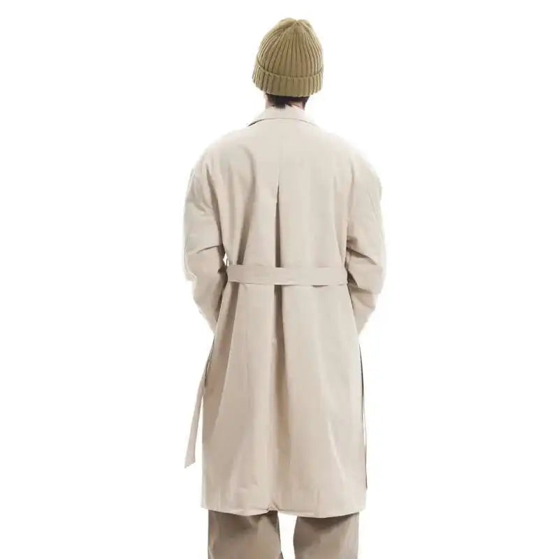 PFNW Korean Casual Temperament British Style Vintage Loose Lapel Trench Spring 2025 New Beige Medium-length Coats Tide 28W5983