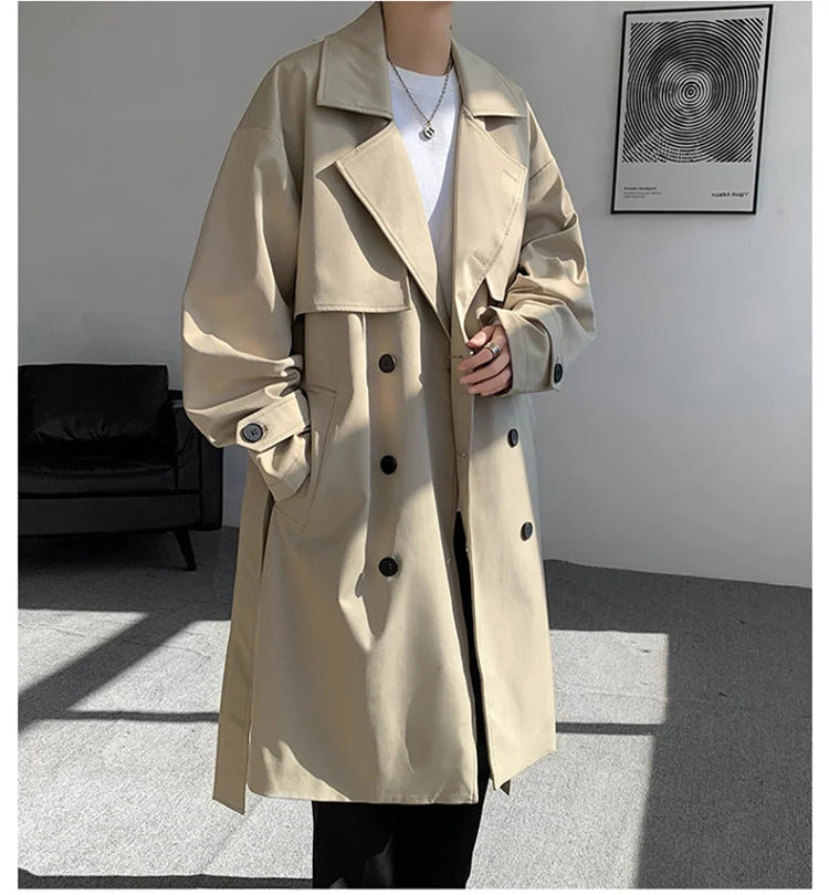 2025 Autumn Long Style Versatile Casual Korean Coat Mens Fashion Trench Coat Men's Casual Windbreakers Male Good Quality Jackets