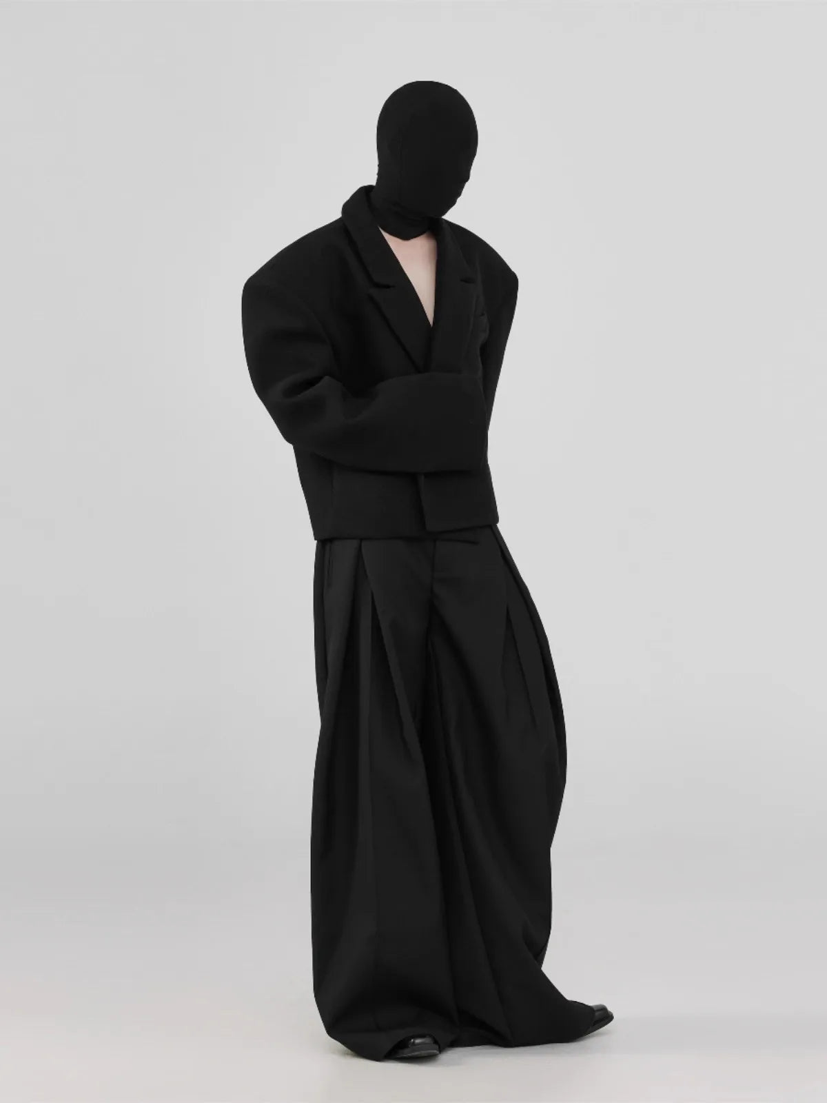 Mauroicardi Spring Autumn Cool Long Black Baggy Wide Leg Pants for Mens Elegant Chic Loose Casual Luxury Designer Clothes 2025