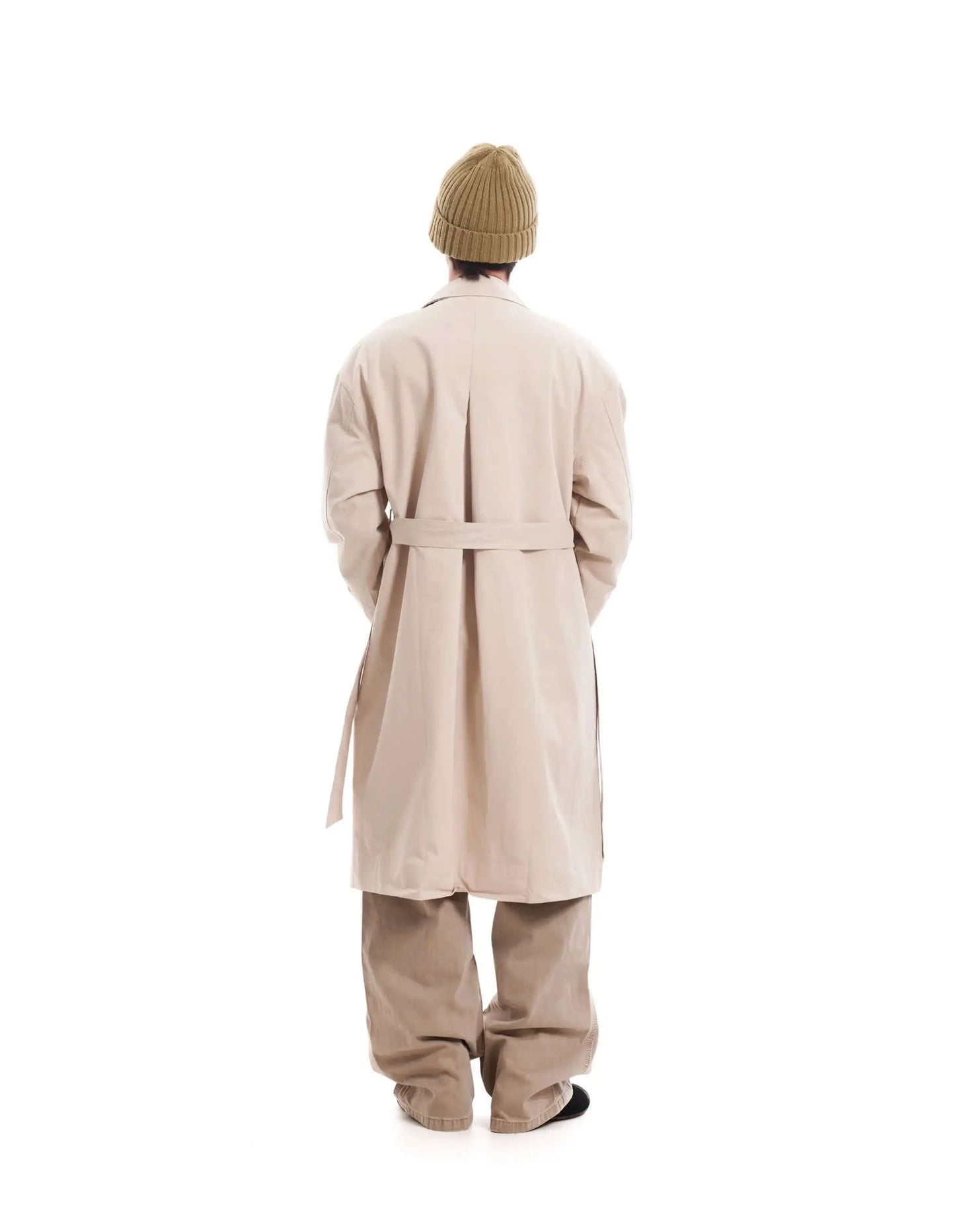 PFNW Korean Casual Temperament British Style Vintage Loose Lapel Trench Spring 2025 New Beige Medium-length Coats Tide 28W5983