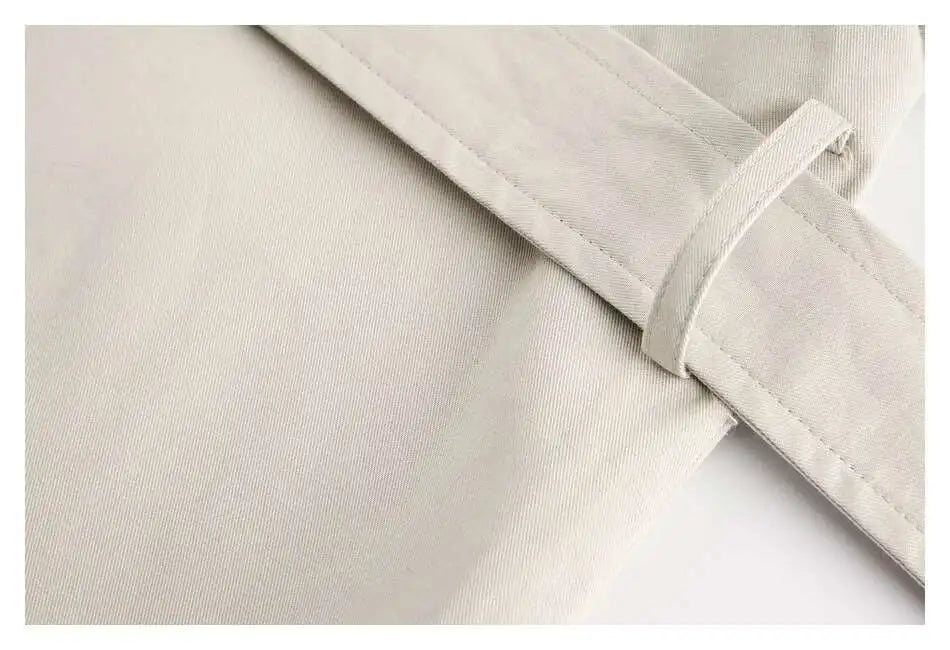 PFNW Korean Casual Temperament British Style Vintage Loose Lapel Trench Spring 2025 New Beige Medium-length Coats Tide 28W5983