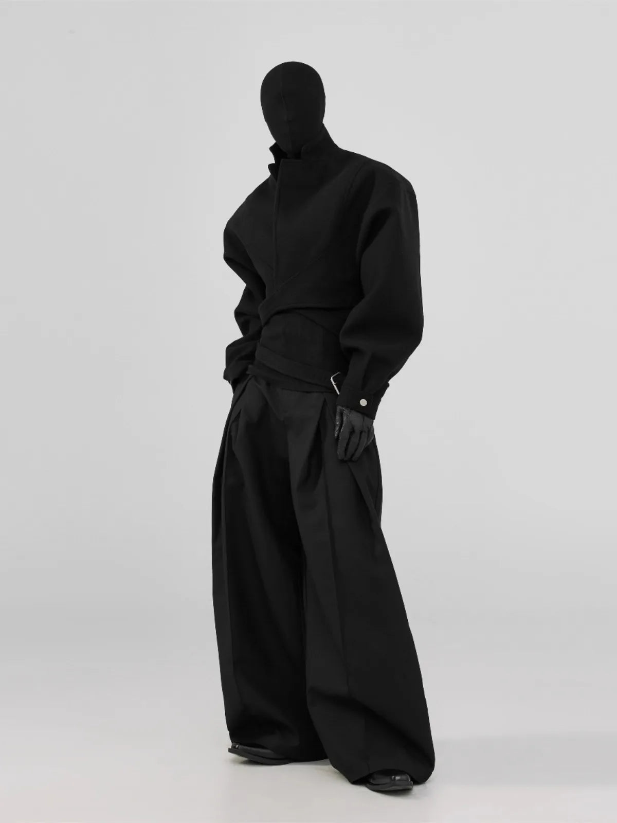 Mauroicardi Spring Autumn Cool Long Black Baggy Wide Leg Pants for Mens Elegant Chic Loose Casual Luxury Designer Clothes 2025