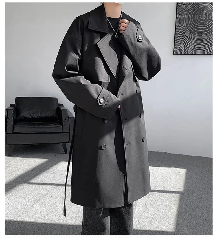 2025 Autumn Long Style Versatile Casual Korean Coat Mens Fashion Trench Coat Men's Casual Windbreakers Male Good Quality Jackets