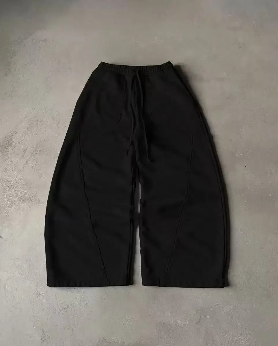 New High Street Trend Brand Streetwear Jogger American Retro Harajuku Oversized Sweatpants Gray Casual Loose Pants Men Clothing