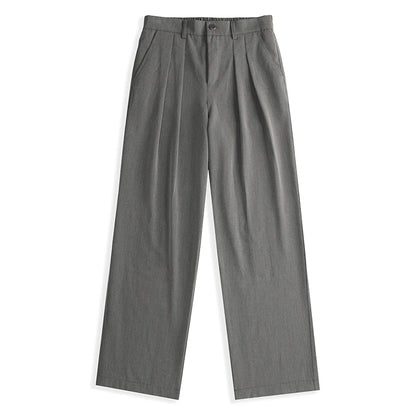 Men's Straight Suit Pants High Street Ultra Soft Draped Cut Wide-Leg Business Casual Office Pants Loose Straight Dress Trousers