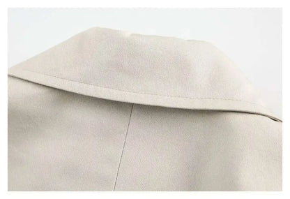 PFNW Korean Casual Temperament British Style Vintage Loose Lapel Trench Spring 2025 New Beige Medium-length Coats Tide 28W5983