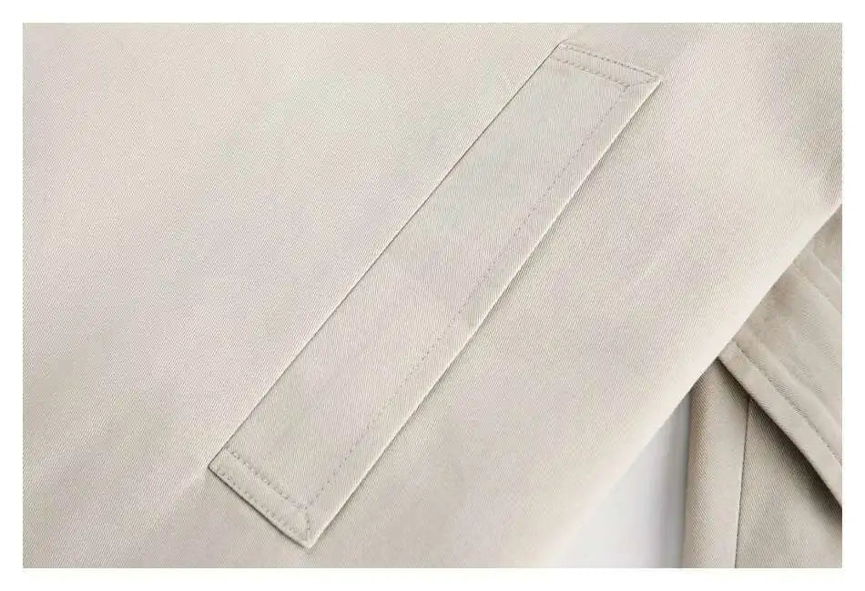 PFNW Korean Casual Temperament British Style Vintage Loose Lapel Trench Spring 2025 New Beige Medium-length Coats Tide 28W5983