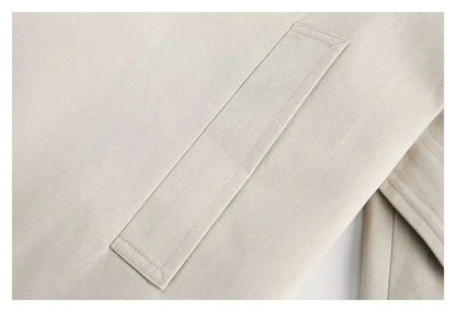 PFNW Korean Casual Temperament British Style Vintage Loose Lapel Trench Spring 2025 New Beige Medium-length Coats Tide 28W5983