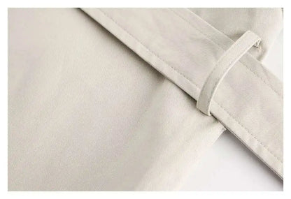 PFNW Korean Casual Temperament British Style Vintage Loose Lapel Trench Spring 2025 New Beige Medium-length Coats Tide 28W5983